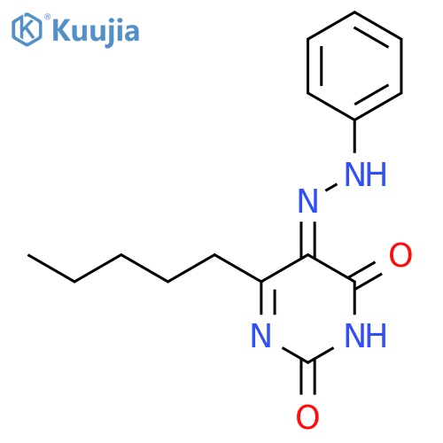2,4(1H,3H)-Pyrimidinedione, 6-pentyl-5-(2-phenyldiazenyl)- structure