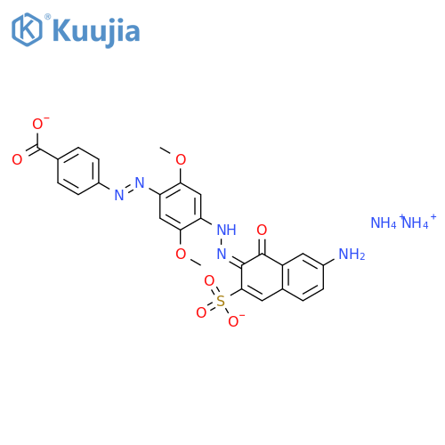Benzoic acid,4-[2-[4-[2-(7-amino-1-hydroxy-3-sulfo-2-naphthalenyl)diazenyl]-2,5-dimethoxyphenyl]diazenyl]-,ammonium salt (1:2) structure