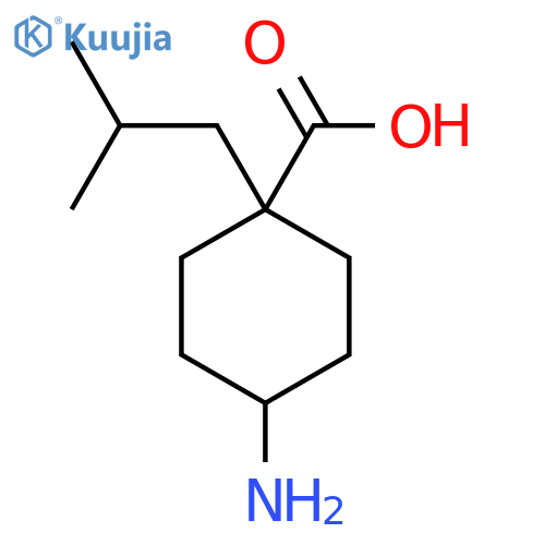 4-amino-1-(2-methylpropyl)cyclohexane-1-carboxylic acid structure