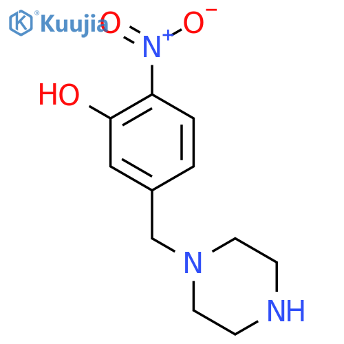 2-nitro-5-(piperazin-1-yl)methylphenol structure