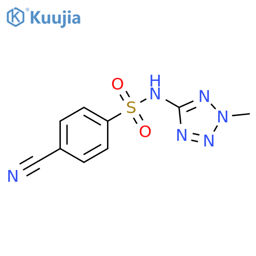 4-cyano-N-(2-methyl-2H-1,2,3,4-tetrazol-5-yl)benzene-1-sulfonamide structure