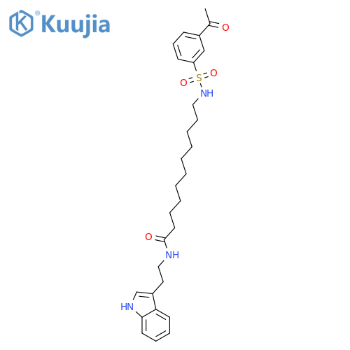 Undecanamide,11-[[(3-acetylphenyl)sulfonyl]amino]-N-[2-(1H-indol-3-yl)ethyl]- structure