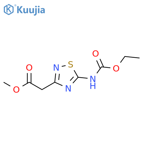 Methyl 2-(5-((ethoxycarbonyl)amino)-1,2,4-thiadiazol-3-yl)acetate structure