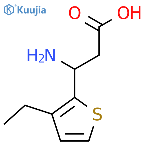 3-amino-3-(3-ethylthiophen-2-yl)propanoic acid structure