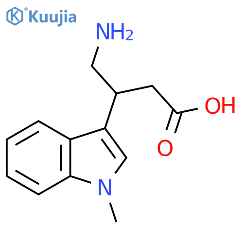 4-amino-3-(1-methyl-1H-indol-3-yl)butanoic acid structure
