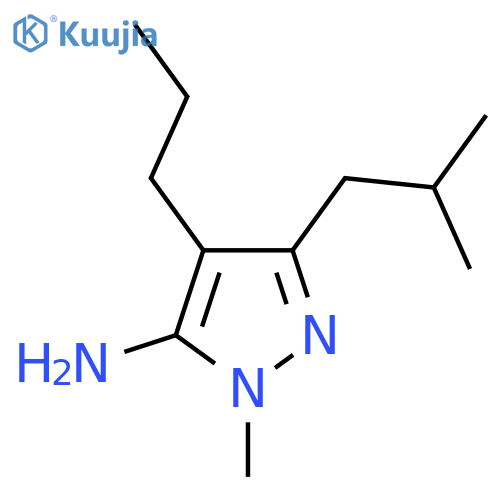 1-methyl-3-(2-methylpropyl)-4-propyl-1H-pyrazol-5-amine structure