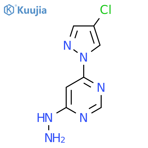 4-(4-chloro-1H-pyrazol-1-yl)-6-hydrazinylpyrimidine structure