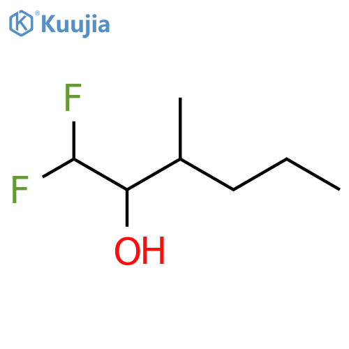 1,1-difluoro-3-methylhexan-2-ol structure