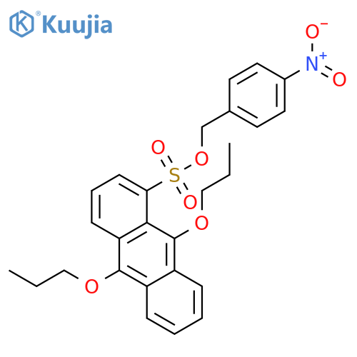 Anthracenesulfonic acid, 9,10-dipropoxy-, (4-nitrophenyl)methyl ester structure
