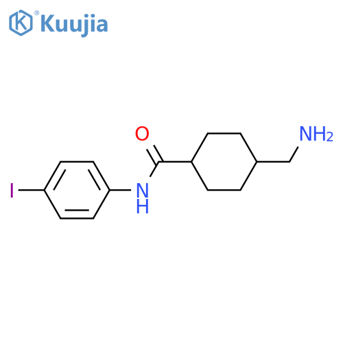 4-(aminomethyl)-N-(4-iodophenyl)cyclohexane-1-carboxamide structure