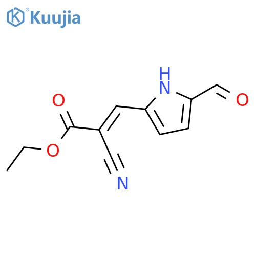 2-Propenoic acid, 2-cyano-3-(5-formyl-1H-pyrrol-2-yl)-, ethyl ester, (E)- structure