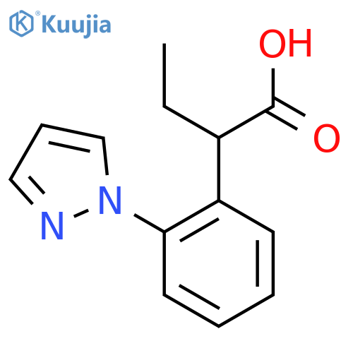 2-2-(1H-pyrazol-1-yl)phenylbutanoic acid structure