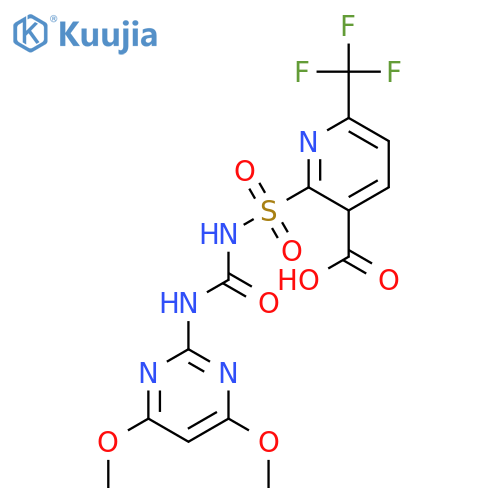 3-Pyridinecarboxylicacid,2-[[[[(4,6-dimethoxy-2-pyrimidinyl)amino]carbonyl]amino]sulfonyl]-6-(trifluoromethyl)- structure