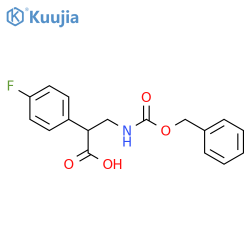 3-{(benzyloxy)carbonylamino}-2-(4-fluorophenyl)propanoic acid structure