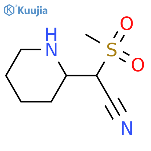 2-Methanesulfonyl-2-(piperidin-2-yl)acetonitrile structure