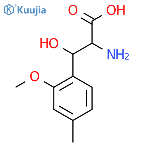 2-amino-3-hydroxy-3-(2-methoxy-4-methylphenyl)propanoic acid structure
