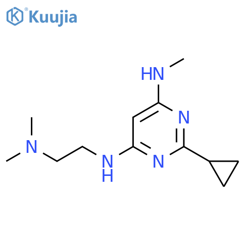 2-cyclopropyl-N4-(2-(dimethylamino)ethyl)-N6-methylpyrimidine-4,6-diamine structure