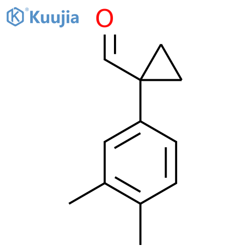 1-(3,4-dimethylphenyl)cyclopropane-1-carbaldehyde structure