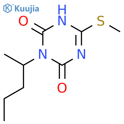 1,3,5-Triazine-2,4(1H,3H)-dione, 3-(1-methylbutyl)-6-(methylthio)- structure