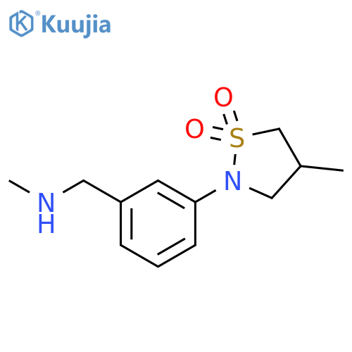 4-methyl-2-{3-(methylamino)methylphenyl}-1lambda6,2-thiazolidine-1,1-dione structure