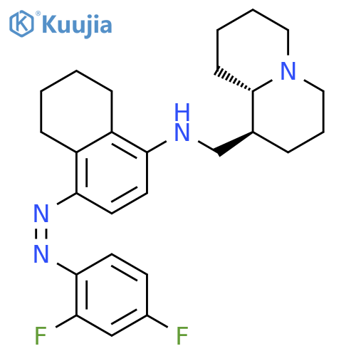 2H-Quinolizine-1-methanamine,N-[4-[(2,4-difluorophenyl)azo]-5,6,7,8-tetrahydro-1-naphthalenyl]octahydro-,(1R-trans)- (9CI) structure