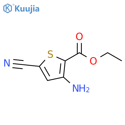 2-Thiophenecarboxylicacid, 3-amino-5-cyano-, ethyl ester structure
