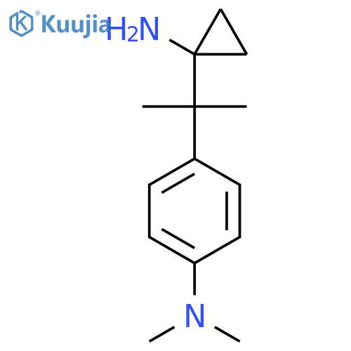4-2-(1-aminocyclopropyl)propan-2-yl-N,N-dimethylaniline structure