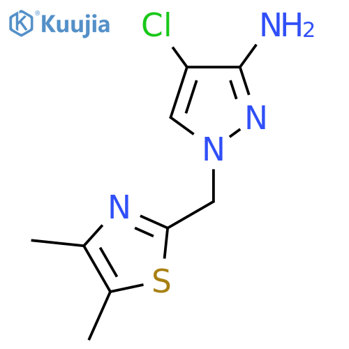 4-chloro-1-[(dimethyl-1,3-thiazol-2-yl)methyl]-1H-pyrazol-3-amine structure