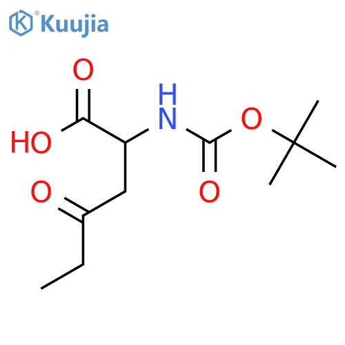 2-{(tert-butoxy)carbonylamino}-4-oxohexanoic acid structure