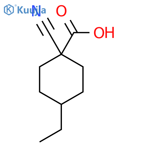 1-Cyano-4-ethylcyclohexane-1-carboxylic acid structure