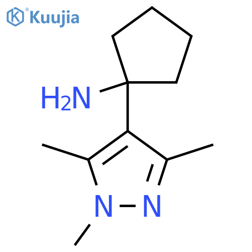 1-(trimethyl-1H-pyrazol-4-yl)cyclopentan-1-amine structure