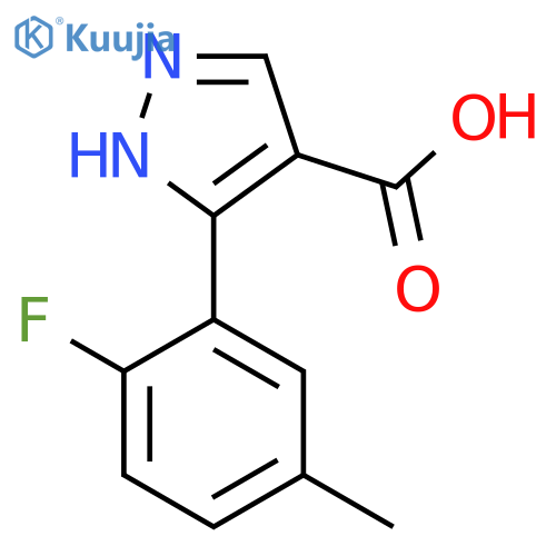 3-(2-fluoro-5-methylphenyl)-1H-pyrazole-4-carboxylic acid structure