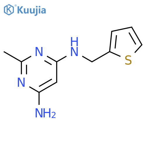2-methyl-N4-(thiophen-2-ylmethyl)pyrimidine-4,6-diamine structure