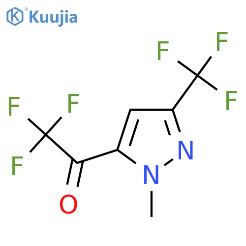 2,2,2-trifluoro-1-1-methyl-3-(trifluoromethyl)-1H-pyrazol-5-ylethan-1-one structure