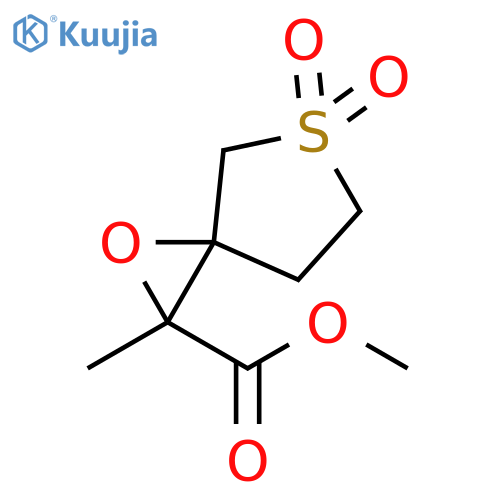 1-Oxa-5-thiaspiro[2.4]heptane-2-carboxylic acid, 2-methyl-, methyl ester, 5,5-dioxide structure