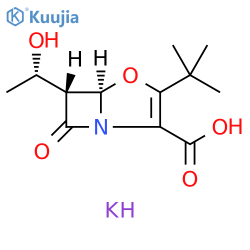 (5R,6R)-2-tert-Butyl-6-[1(S)-hydroxyethyl]-1-oxa-2-penem-3-carboxylic acid potassium salt structure
