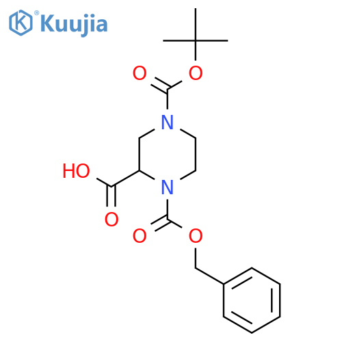 (2S)-1-benzyloxycarbonyl-4-tert-butoxycarbonyl-piperazine-2-carboxylic acid structure