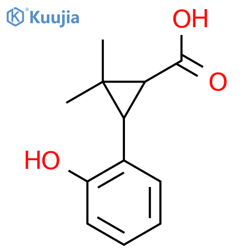 3-(2-hydroxyphenyl)-2,2-dimethylcyclopropane-1-carboxylic acid structure