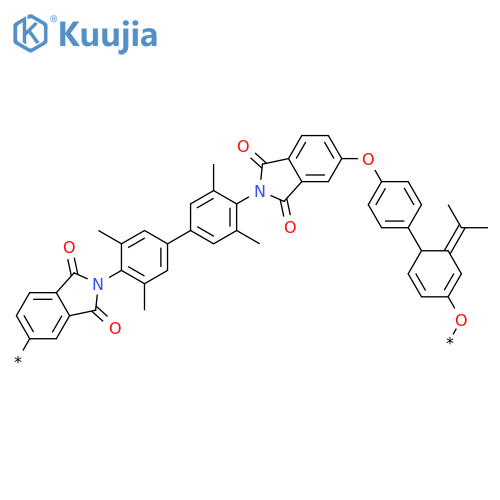 Poly[(1,3-dihydro-1,3-dioxo-2H-isoindole-5,2-diyl)(3,3',5,5'-tetramethyl[1,1'-biphenyl]-4,4'-diyl)(1,3-dihydro-1,3-dioxo-2H-isoindole-2,5-diyl)oxy-1,4-phenylene(1-methylethylidene)-1,4-phenyleneoxy] structure