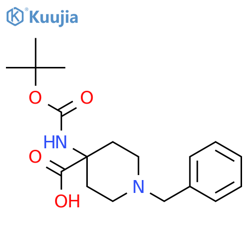 1-benzyl-4-{[(tert-butoxy)carbonyl]amino}piperidine-4-carboxylic acid structure
