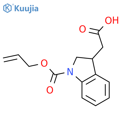 2-{1-(prop-2-en-1-yloxy)carbonyl-2,3-dihydro-1H-indol-3-yl}acetic acid structure