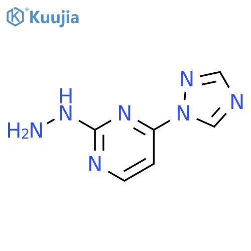 2-hydrazinyl-4-(1H-1,2,4-triazol-1-yl)pyrimidine structure