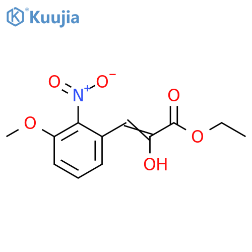 Ethyl 2-hydroxy-3-(3-methoxy-2-nitrophenyl)-2-Propenoic acetate structure
