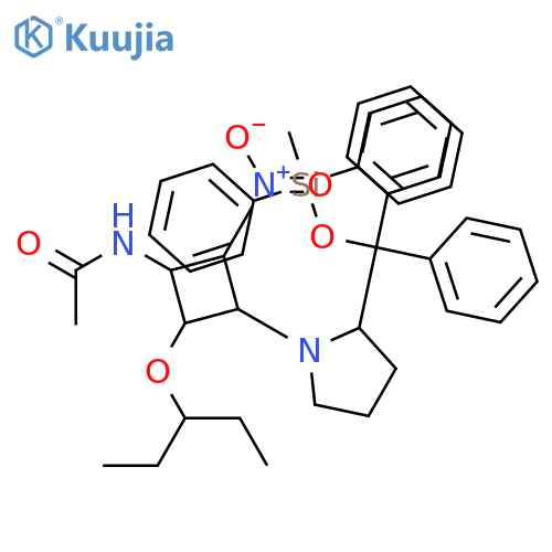 Acetamide, N-[(1R,2S,3S,4R)-2-(1-ethylpropoxy)-3-[(2S)-2-[[(methyldiphenylsilyl)oxy]diphenylmethyl]-1-pyrrolidinyl]-4-nitrocyclobutyl]- structure