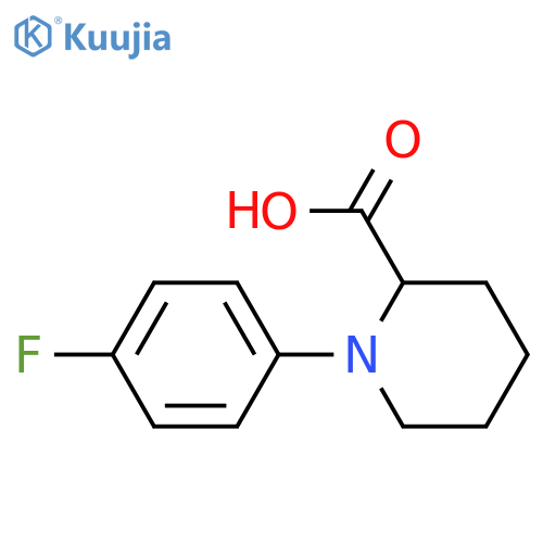 1-(4-fluorophenyl)piperidine-2-carboxylic acid structure