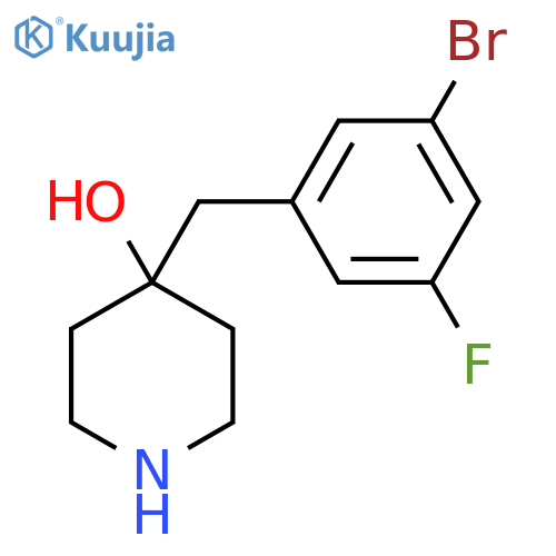 4-(3-bromo-5-fluorophenyl)methylpiperidin-4-ol structure