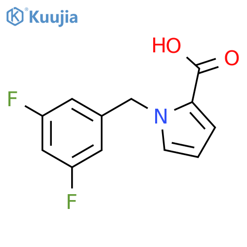 1-[(3,5-difluorophenyl)methyl]-1H-pyrrole-2-carboxylic acid structure
