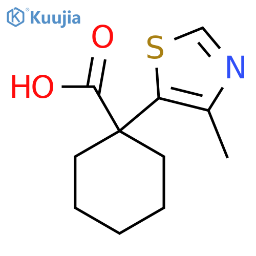 1-(4-methyl-1,3-thiazol-5-yl)cyclohexane-1-carboxylic acid structure