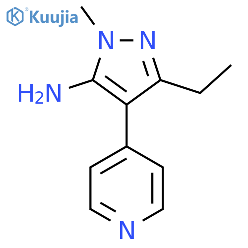 3-ethyl-1-methyl-4-(pyridin-4-yl)-1H-pyrazol-5-amine structure