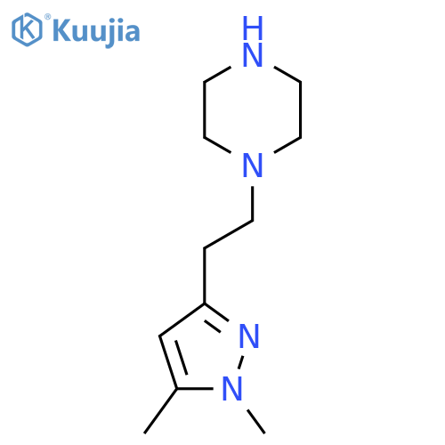 1-2-(1,5-dimethyl-1H-pyrazol-3-yl)ethylpiperazine structure